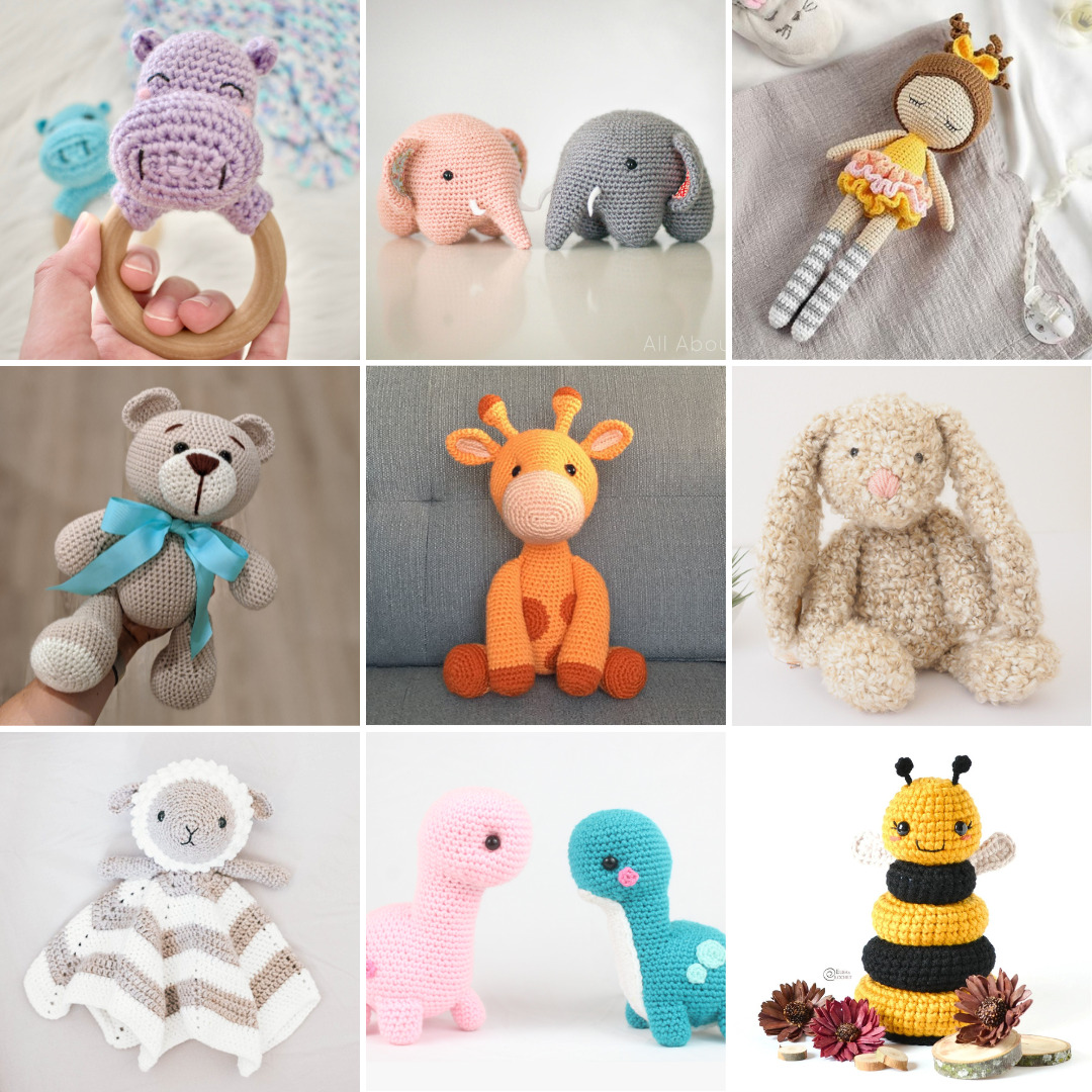 Crochet Stuffed Animals, Toys, Birthday, Party Favors, 12 Pieces
