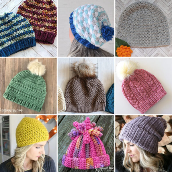 12 Easy Crochet Hat Patterns for Worsted Weight Yarn (free!) - Little ...