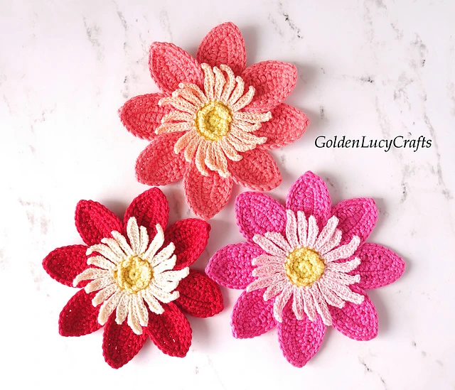 Spring Flower Hair Clips - Free Crochet Pattern - Annie Design Crochet