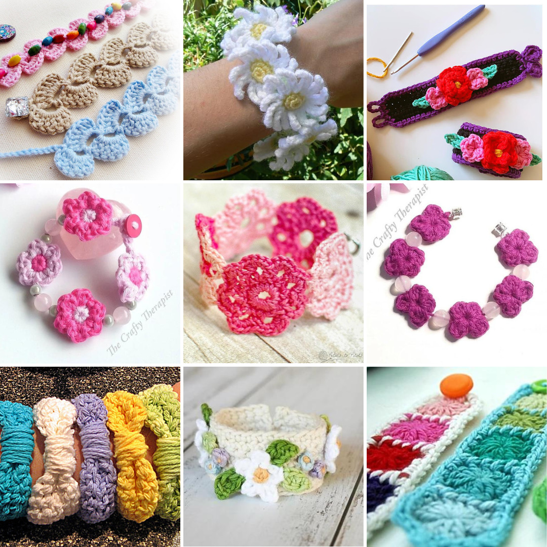 Crochet Bracelet, Headband PATTERN Fiber Jewelry Set Midsummer Boho Chic  Festival Headpiece, Wide Wrist Cuff Pictures, Graphs PDF - Etsy