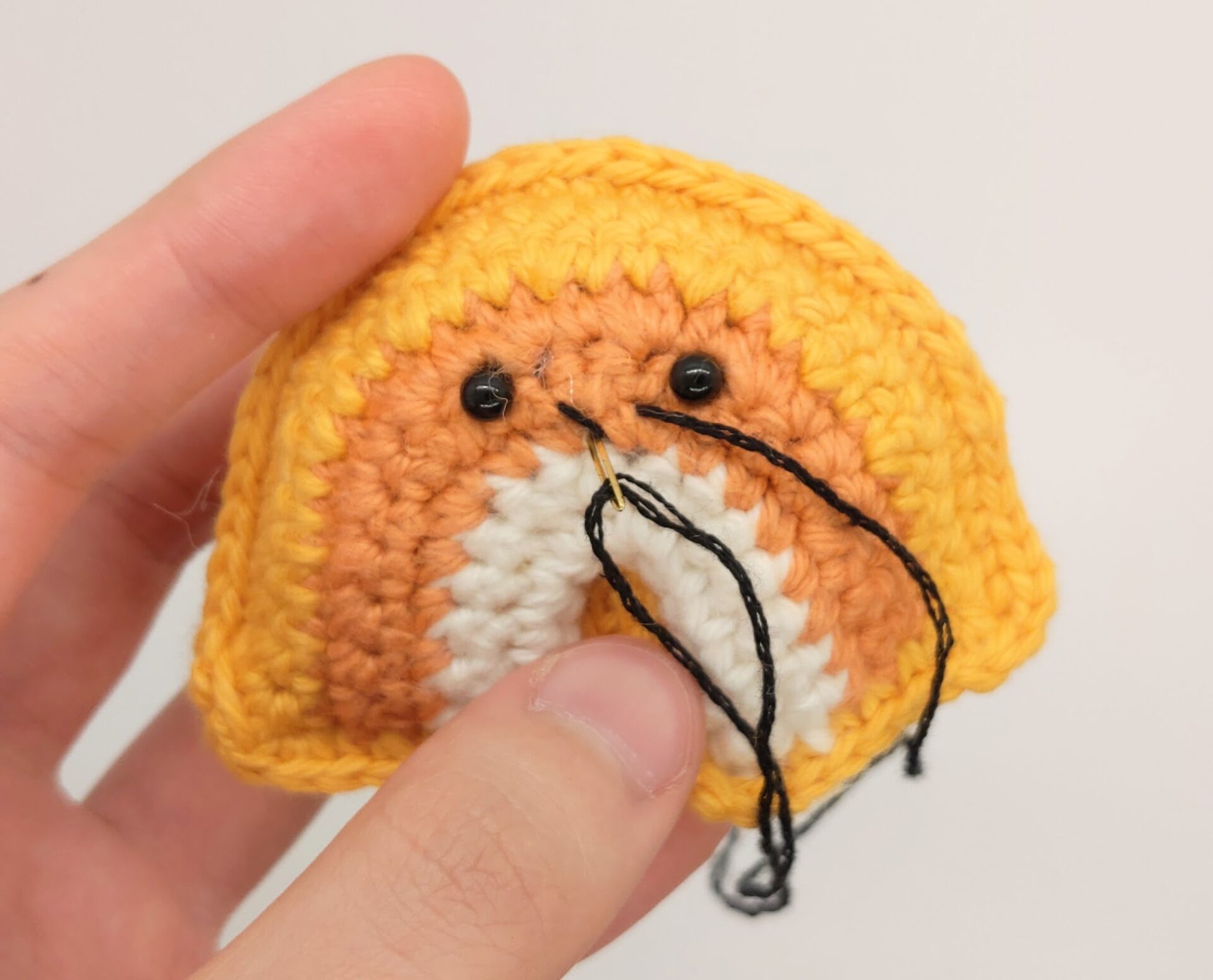 How to stitch a mouth to your amigurumi