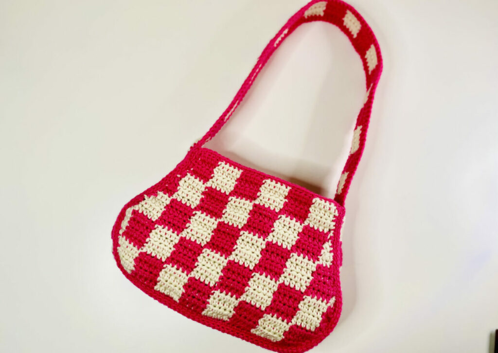 Easy Crochet Checkered Tote Bag Tutorial