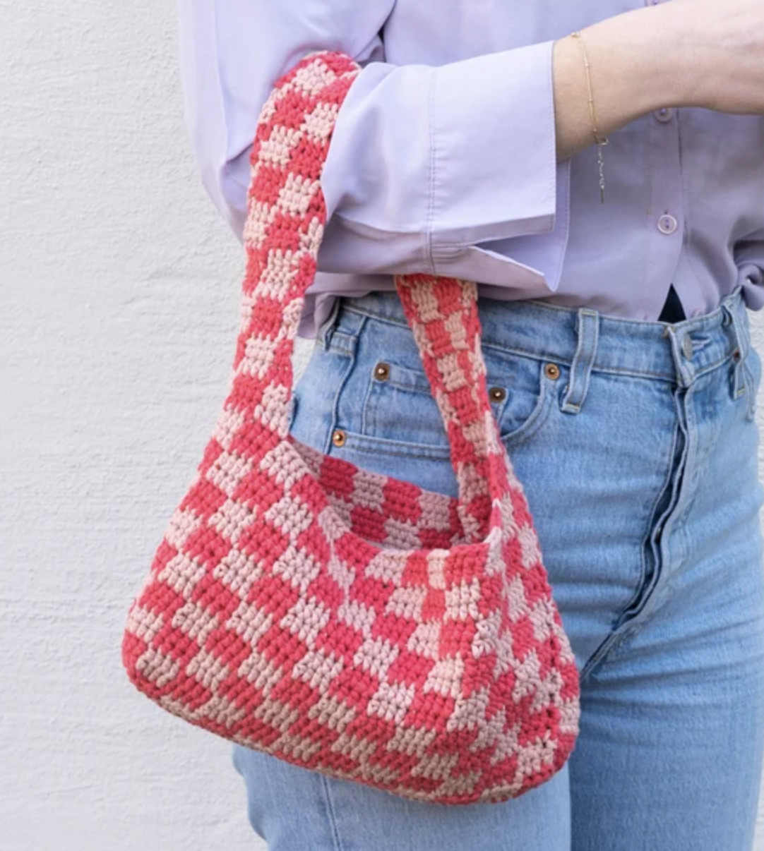 Checkerboard Style, Casual Tote Bag, Two Piece Zipper Bag