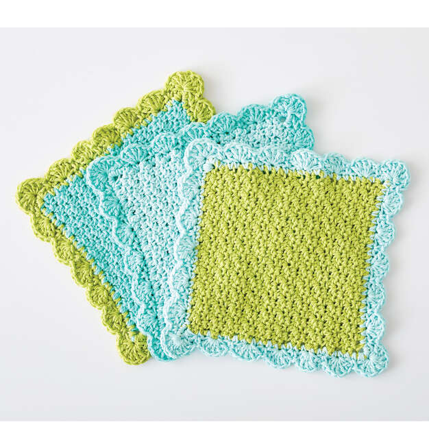 Textured Crochet Dishcloth Pattern - Petals to Picots