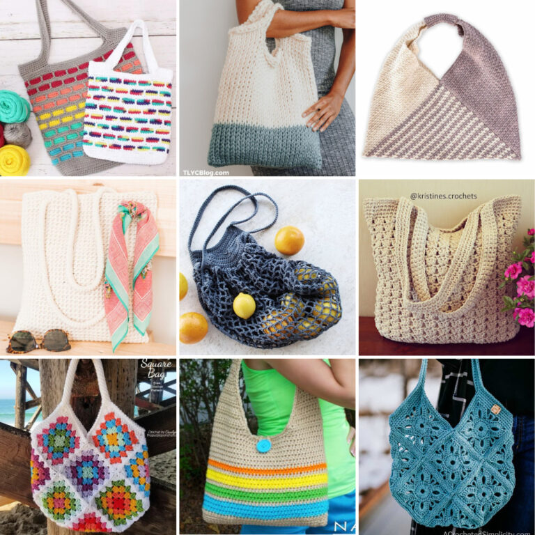17 Effortless Free Crochet Tote Bag Patterns (for beginners) - Little ...
