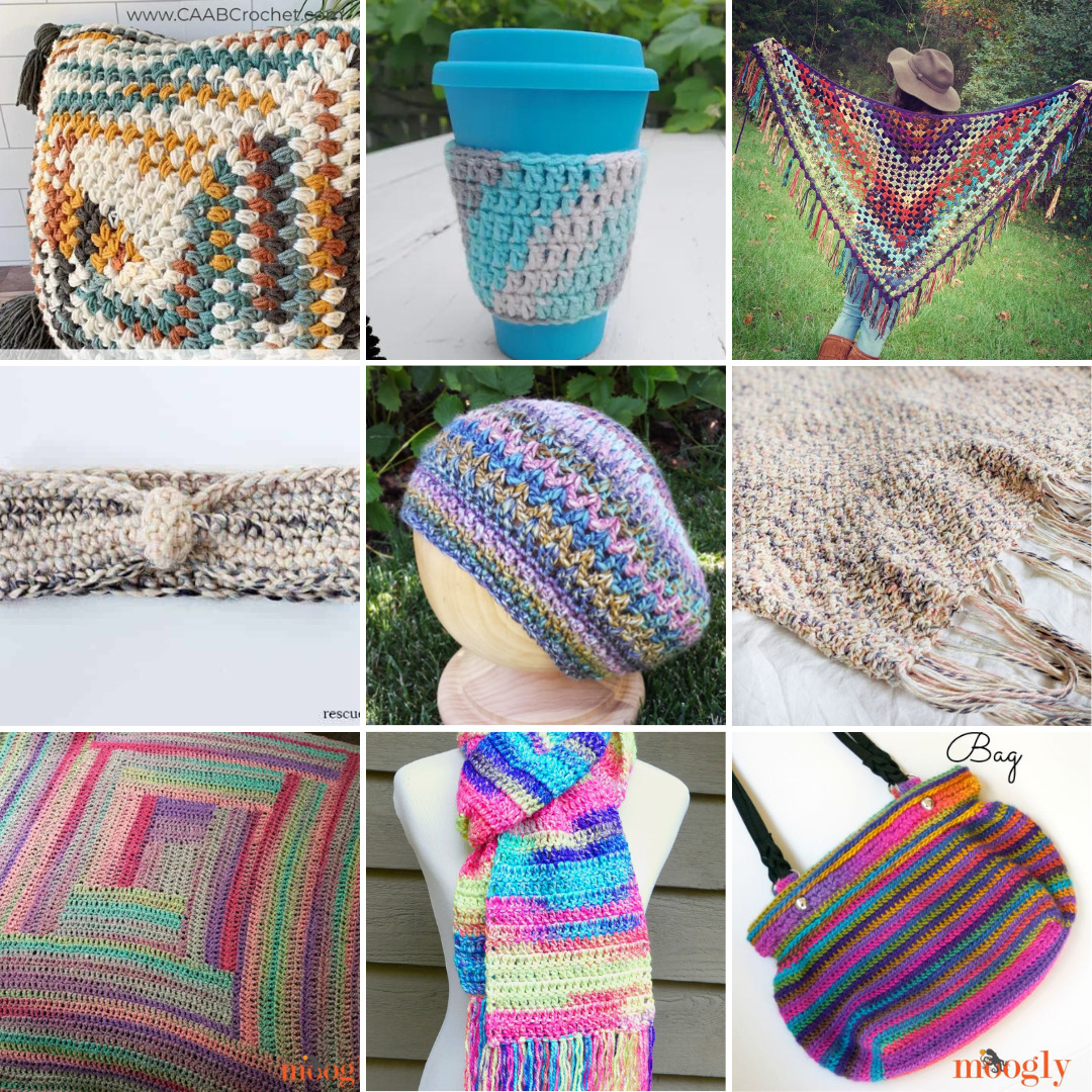 11 Effortless Crochet Patterns for Variegated Yarns (free