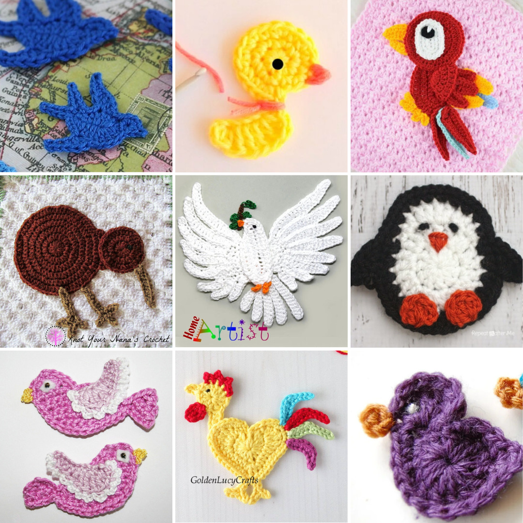 chick chick sewing: More crocheted flower bag charms