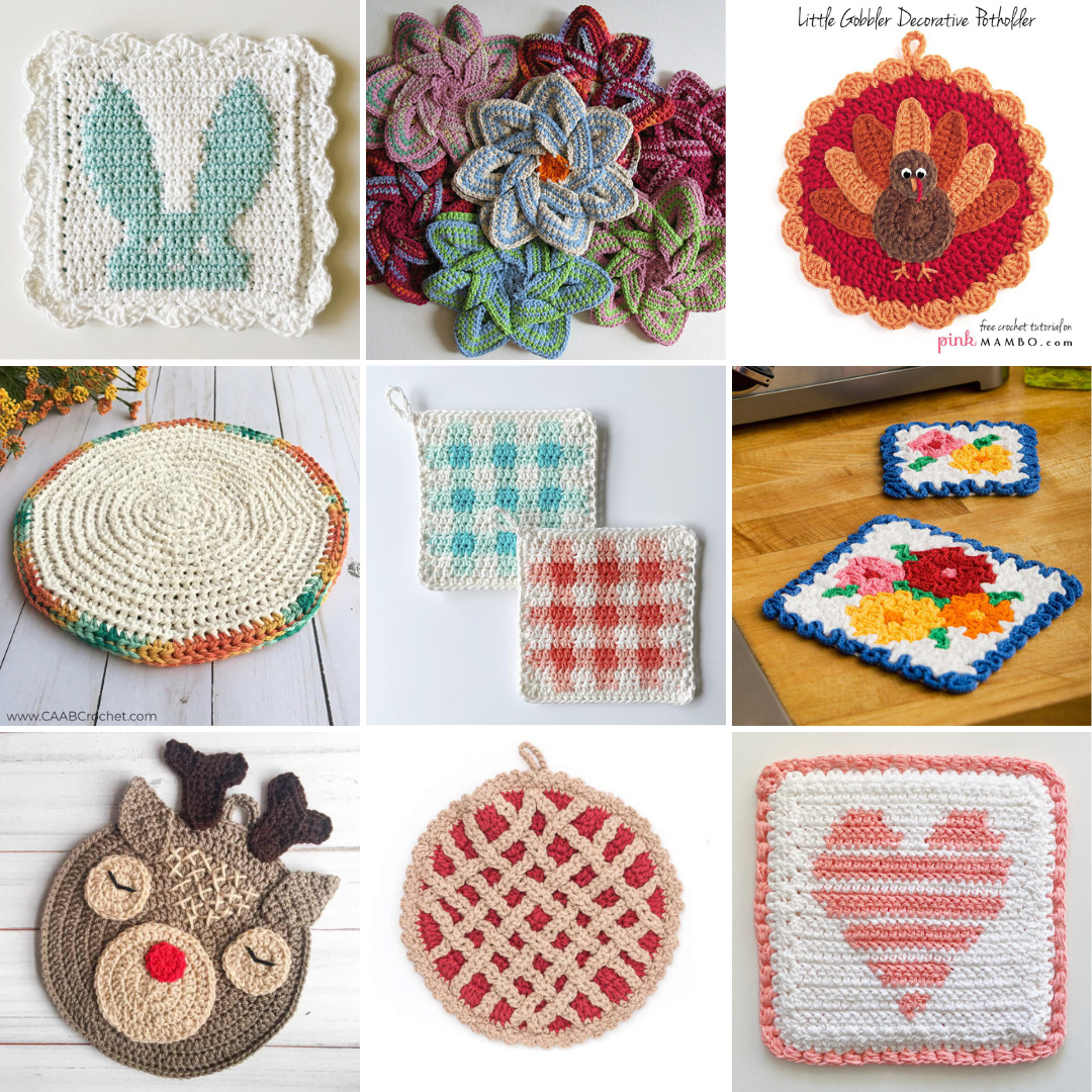 Waffle Stitch Dish Cloth Knitting Pattern - Red Ted Art - Kids Crafts