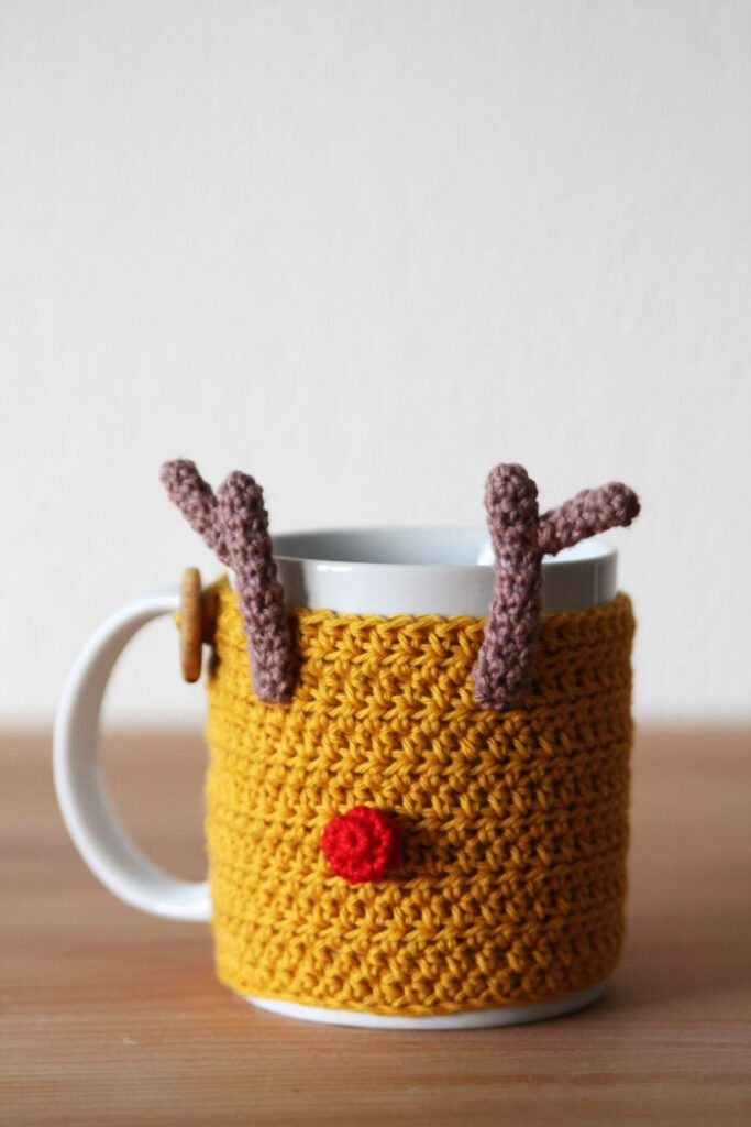 Crochet Mug Cozy with Button Pattern