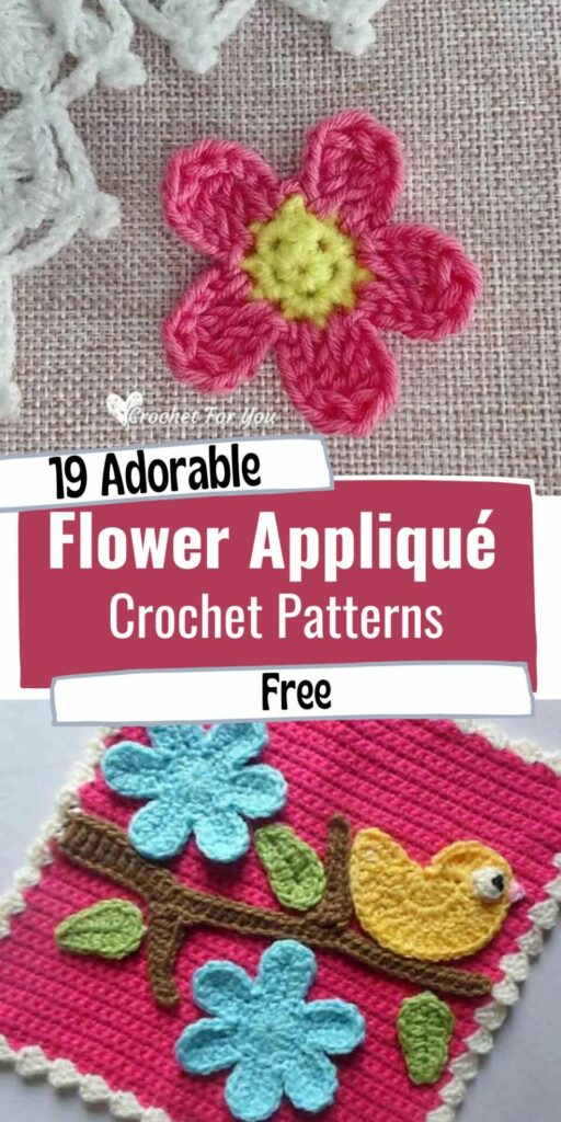 Crochet Flower Applique Free Patterns